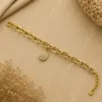 Gold Renk Taşlı Yuvarlak Madalyon Figürlü Zincir Bileklik