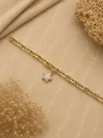 Gold Renk Taşlı Yıldız Figürlü Zincir Bileklik - Görsel 2