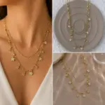 Gold Renk Taşlı Yıldız Figürlü Çoklu Zincir Kolye - Görsel 4