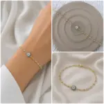 Taşlı Nazar Boncuklu Gold Renk Dorika Bileklik - Görsel 4