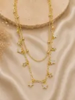 Gold Renk Taşlı Yıldız Figürlü Çoklu Zincir Kolye - Görsel 3