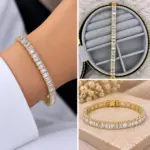 Gold Baget Taşlı Sıralı Bileklik