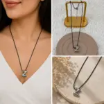 Gümüş Renk Z Harf Figürlü Siyah İpli Kolye – Ayarlanabilir Harf Kolye