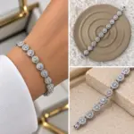 Silver Yuvarlak Taşlı Bileklik
