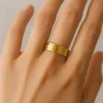 Üçlü Ritm Çelik Yüzük (18 Beden)