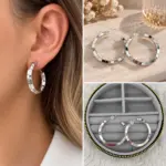 Silver İnce Büyük Halka Küpe