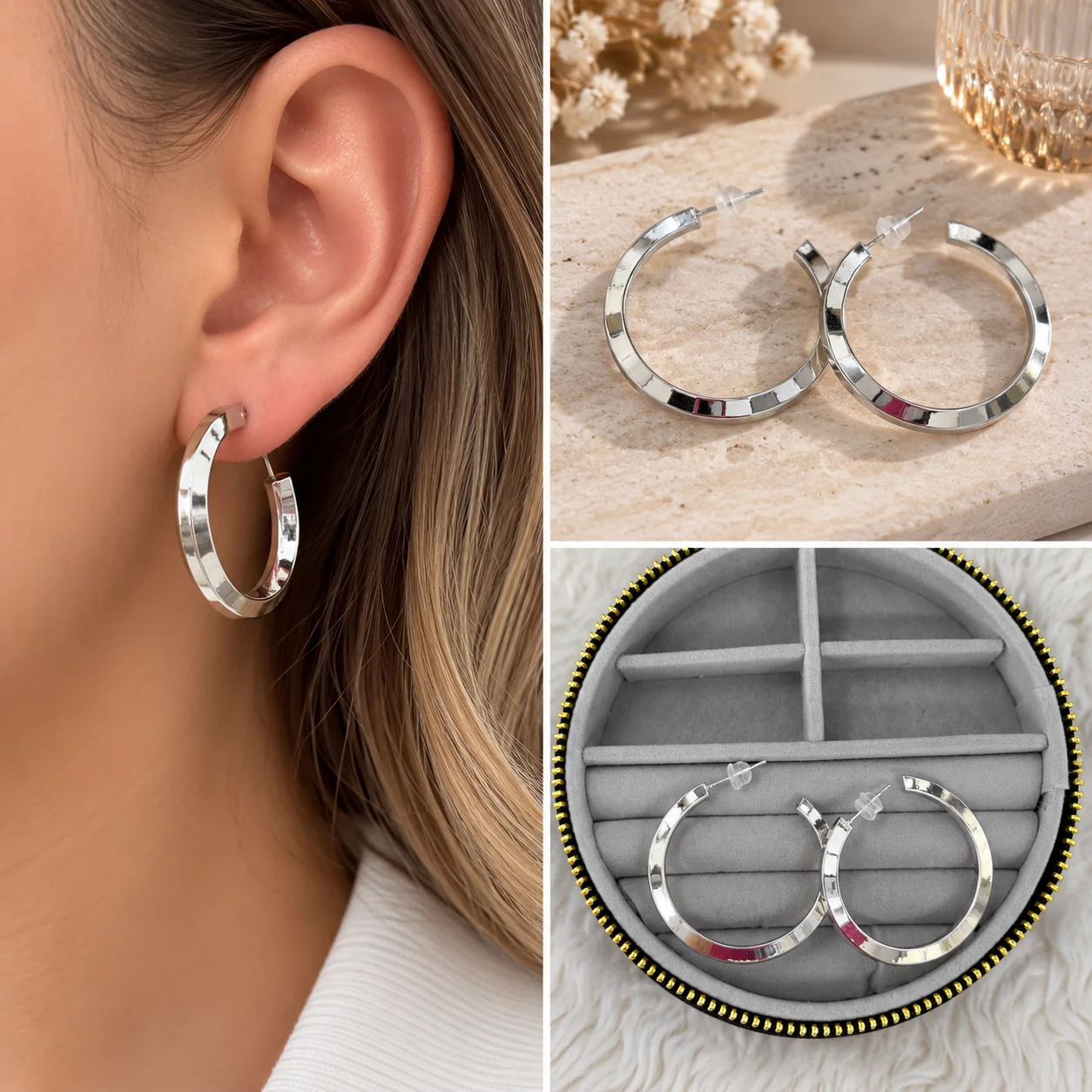 d91b446c-d01a-416c-a3d3-7a05203432eb.webp Silver İnce Büyük Halka Küpe - Görsel 1