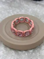Pembe Taşlı Esnek Bileklik - Görsel 3