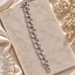 Taş Detaylı Oval Zincir Bileklik - Görsel 2