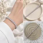 Silver Sıralı Yuvarlak Taşlı Bileklik