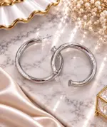 Silver Büyük Klasik Halka Küpe - Görsel 2