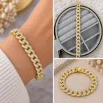 Gold Taşlı Gurmet Zincir Bileklik
