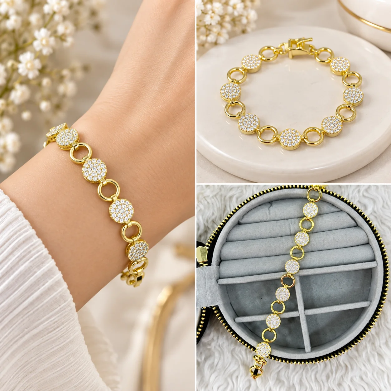 fb3d86a2-3284-4a32-bd05-e66f87a58efd.webp Gold Taşlı Halka Detaylı Bileklik - Görsel 1