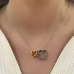 Çelik Çift Renkli Yonca Kolye