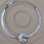 Çelik Silver C Harf Bileklik
