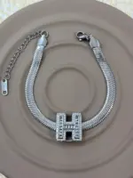 Çelik Silver H Harf Bileklik - Görsel 2
