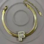 Çelik Gold F Harf Bileklik