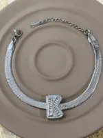 Çelik Silver K Harf Bileklik - Görsel 2
