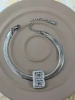 Çelik Silver B Harf Bileklik - Görsel 2