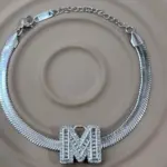 Çelik Silver M Harf Bileklik