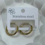 Gold Kalın Orta Boy Çelik Halka Küpe