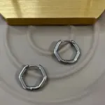 Çelik Altıgen Geometrik Hoop Küpe