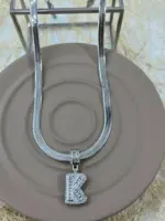 Çelik Silver K Harf Kolye 45cm - Görsel 2