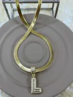 Çelik Gold L Harf Kolye 45cm - Görsel 2