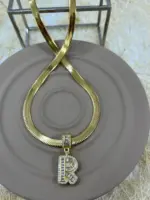 Çelik Gold R Harf Kolye 45cm - Görsel 2