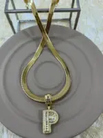 Çelik Gold P Harf Kolye 45cm - Görsel 2