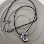 Çelik Silver C Harf Kolye 45cm