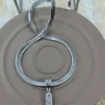 Çelik Silver L Harf Kolye 45cm