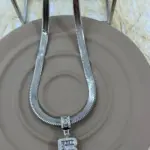 Çelik Silver F Harf Kolye 45cm