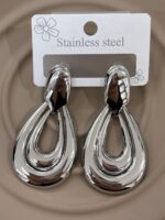 Parlak Damla Form Çelik Küpe - Görsel 2