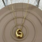 Çelik Gold G Harf Kolye 45cm
