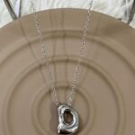 Çelik Silver D Harf Kolye 45cm