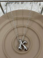 Çelik Silver K Harf Kolye 45cm - Görsel 3