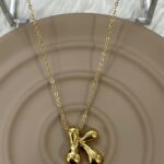 Çelik Gold K Harf Kolye 45cm