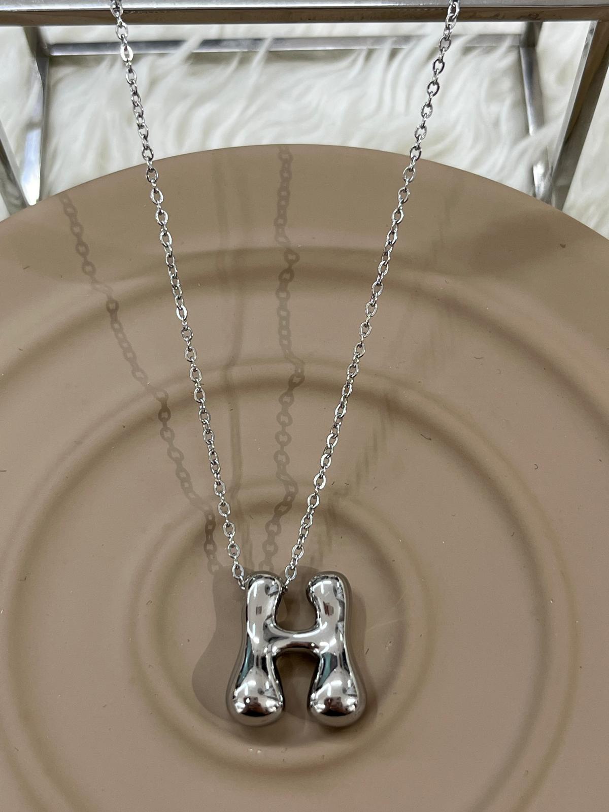 whatsapp-image-2024-10-05-at-17-7.jpg Çelik Silver H Harf Kolye 45cm - Görsel 1