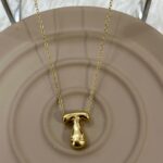 Çelik Gold T Harf Kolye 45cm