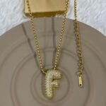 Çelik F Harf Kolye 60cm
