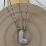 Çelik Silver L Harf Kolye 60cm