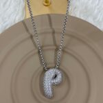 Çelik Silver P Harf Kolye 60cm