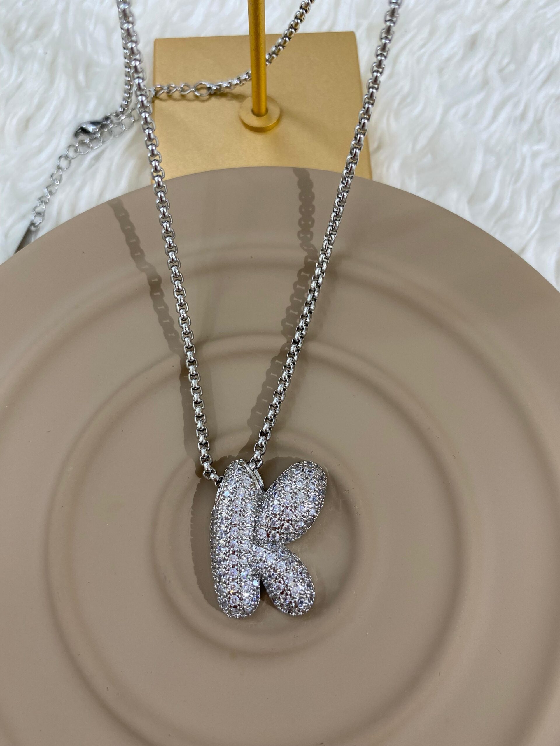 whatsapp-image-2024-10-18-at-12-4.jpg Çelik Silver K Harf Kolye 60cm - Görsel 1