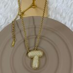 Çelik T Harf Kolye 60cm