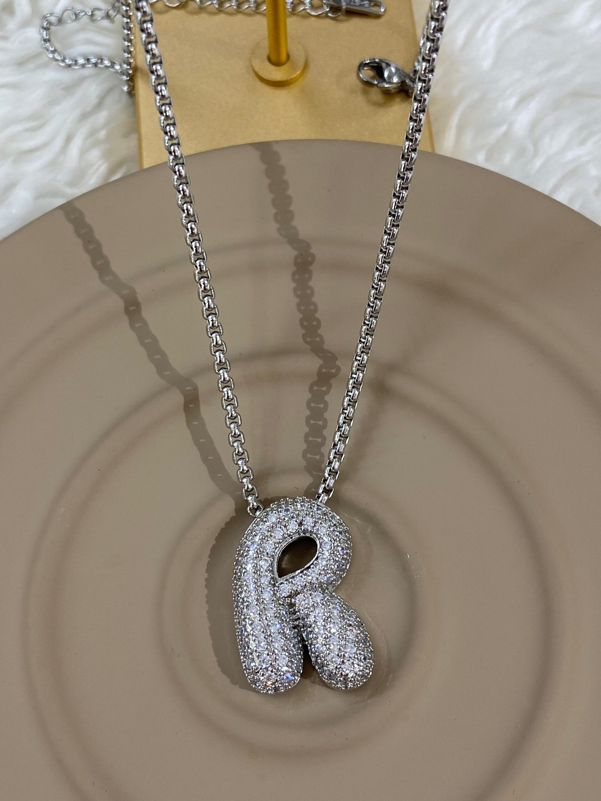 whatsapp-image-2024-10-18-at-14.jpg Çelik Silver R Harf Kolye 60cm - Görsel 1
