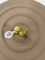 Gold Renkli Vidalı Çelik Yüzük No: 21 - Görsel 2