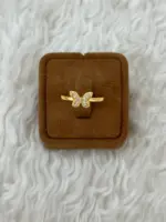 Kelebek Zarafeti Ayarlanabilir Çelik Yüzük - Görsel 2