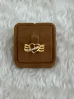 Sarmaşık Kalp Ayarlı Çelik Yüzük - Görsel 2
