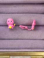 VIP Pembe Dinozor Figürlü Çocuk Küpesi (Açılır-Kapanır Klipsli) - Görsel 2